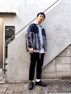 「レイヤードstyle」｜黒坂学さん（メンズ・171cm）の春コーディネート