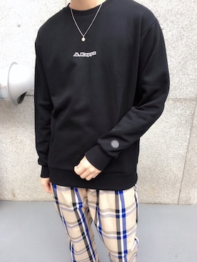 「Kappa（カッパ）のアイテム」を使った、黒坂学さん（メンズ・171cm）の春コーディネート