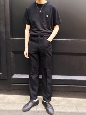 「Champion」｜黒坂学さん（メンズ・171cm）の春コーディネート