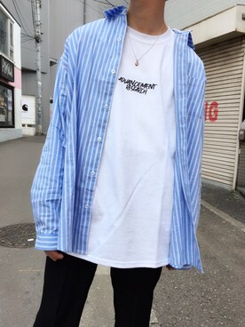 「WEGO（ウィゴー）のアイテム（シャツ/ブラウス）」を使った、黒坂学さん（メンズ・171cm）の春コーディネート