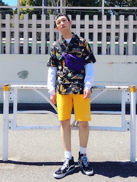 「アイテム（ボディバッグ/ウエストポーチ）」を使った、黒坂学さん（メンズ・171cm・20代）の春コーディネート