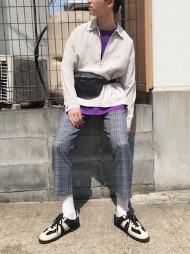 「CONVERSE（コンバース）のアイテム（バッグ）」を使った、黒坂学さん（メンズ・171cm）の夏コーディネート