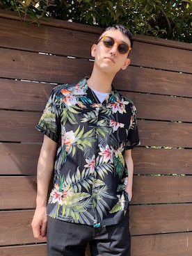 「WEGO（ウィゴー）のアイテム（シャツ/ブラウス）」を使った、黒坂学さん（メンズ・171cm）の夏コーディネート