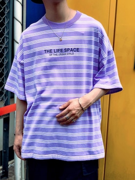 「WEGO（ウィゴー）のアイテム（Tシャツ/カットソー）」を使った、黒坂学さん（メンズ・170cm）の夏コーディネート