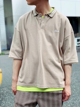「WEGO（ウィゴー）のアイテム（ポロシャツ）」を使った、黒坂学さん（メンズ・170cm）の夏コーディネート