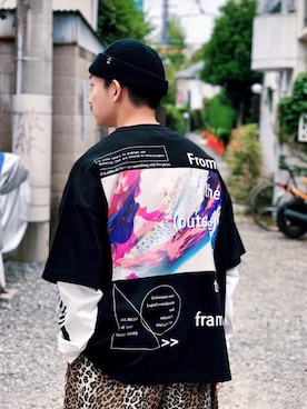 「Kappa（カッパ）のアイテム」を使った、黒坂学さん（メンズ・170cm）の夏コーディネート