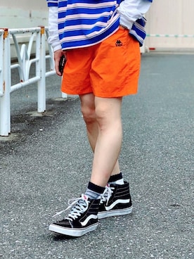 「アイテム（ポロシャツ）」を使った、黒坂学さん（メンズ・170cm・20代）の夏コーディネート