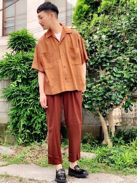 「WEGO（ウィゴー）のアイテム（ローファー）」を使った、黒坂学さん（メンズ・171cm）の夏コーディネート