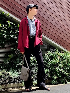 「WEGO（ウィゴー）のアイテム（ベルト）」を使った、黒坂学さん（メンズ・171cm）の秋コーディネート