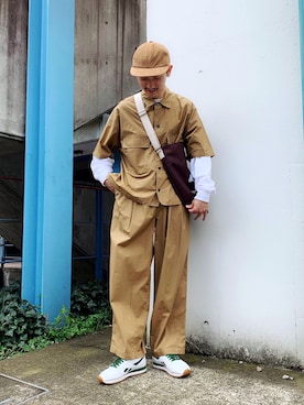 「BEN DAVIS（ベンデイビス）のアイテム」を使った、黒坂学さん（メンズ・171cm）の秋コーディネート