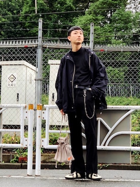 「WEGO（ウィゴー）のアイテム（ミリタリージャケット）」を使った、黒坂学さん（メンズ・171cm）の秋コーディネート