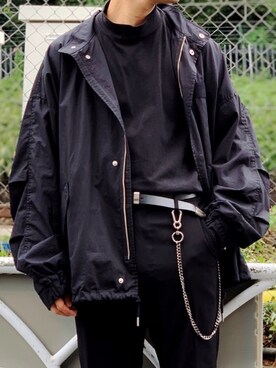 「WEGO（ウィゴー）のアイテム（ミリタリージャケット）」を使った、黒坂学さん（メンズ・171cm）の秋コーディネート