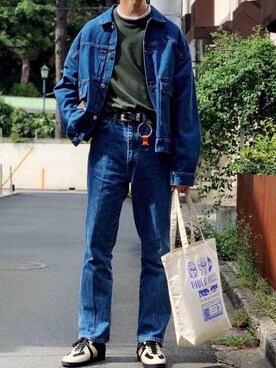 「WEGO（ウィゴー）のアイテム（デニムジャケット）」を使った、黒坂学さん（メンズ・171cm）の秋コーディネート