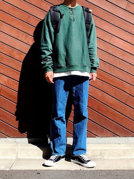 「アイテム（バックパック/リュック）」を使った、黒坂学さん（メンズ・171cm）の秋コーディネート