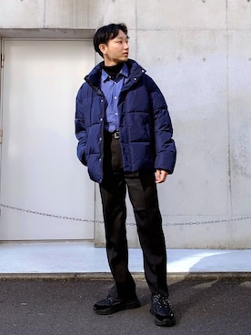 「AKIII CLASSIC（アキクラシック）のアイテム」を使った、黒坂学さん（メンズ・171cm）の冬コーディネート
