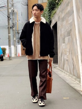 「WEGO（ウィゴー）のアイテム（ブルゾン）」を使った、黒坂学さん（メンズ・171cm）の冬コーディネート
