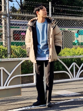 「WEGO（ウィゴー）のアイテム（ダウンジャケット/コート）」を使った、黒坂学さん（メンズ・171cm）の冬コーディネート