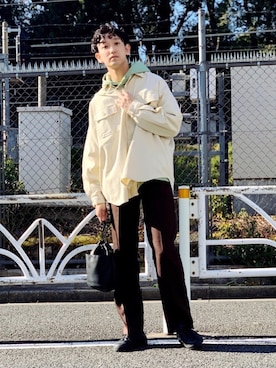 「WEGO（ウィゴー）のアイテム（ミリタリージャケット）」を使った、黒坂学さん（メンズ・171cm）の冬コーディネート