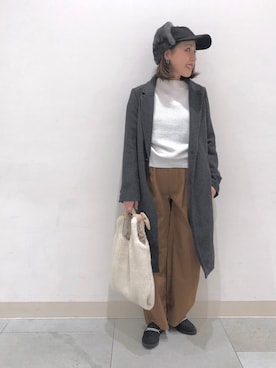 「CIAOPANIC TYPY（チャオパニックティピー）のアイテム（チェスターコート）」を使った、NAOKO.sさん（レディース・158cm）の冬コーディネート