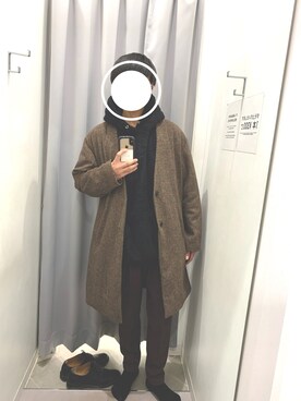 「新年一発目」｜「アイテム（チェスターコート）」を使った、カレーパンマンさん（メンズ・174cm）の冬コーディネート
