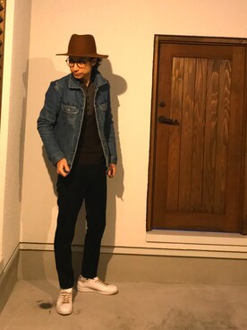 「フレンチカジュアル」｜「アイテム（デニムジャケット）」を使った、BT4.0さん（メンズ・172cm）の冬コーディネート