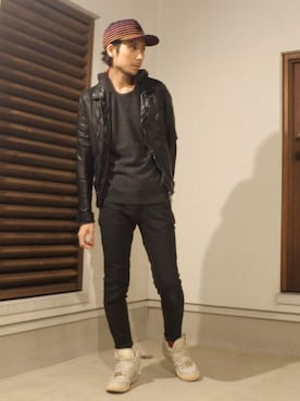 「ZARA BASIC（ザラベーシック）のアイテム（パンツ）」を使った、BT4.0さん（メンズ・172cm）の秋コーディネート