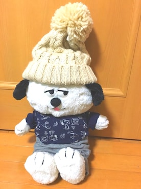 「ehka sopo（エヘカソポ）のアイテム（ニットキャップ/ビーニー）」を使った、オラ松さん（レディース・50cm）の秋コーディネート