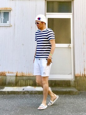 「Moery Sport（モエリースポーツ）のアイテム」を使った、HIROさん（メンズ・174cm）の夏コーディネート