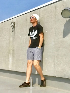 「Moery Sport（モエリースポーツ）のアイテム」を使った、HIROさん（メンズ・174cm）の夏コーディネート