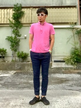 ポロシャツ ピンク系 を使った ジョガーパンツ のコーディネート一覧 Wear