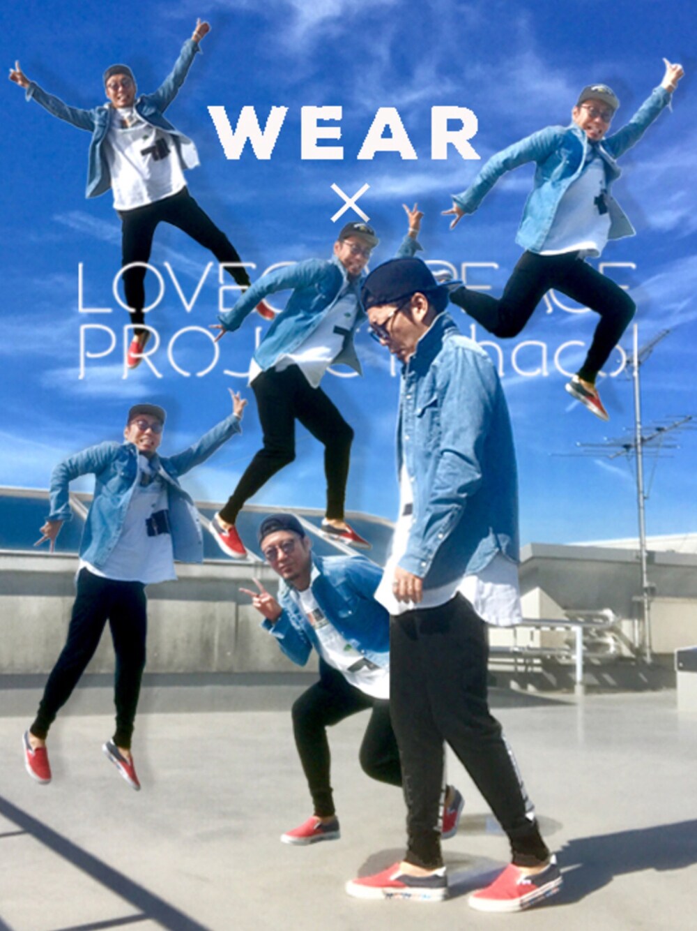 ブルー系のシャツ/ブラウス、ホワイト系のTシャツ/カットソー、ブラック系のセットアップを着用したメンズの秋コーディネートの1枚目の写真