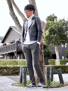 「L.H.P（エルエイチピー）のアイテム（ニット/セーター）」を使った、HIROさん（メンズ・174cm）の冬コーディネート