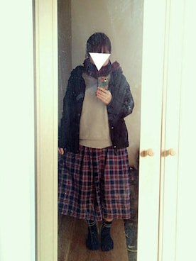「リラックスコーデ」｜「アイテム（マウンテンパーカー）」を使った、umaumaさん（レディース・158cm）の冬コーディネート