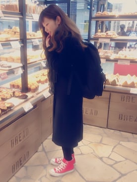 「CONVERSE（コンバース）のCONVERSE ALL STAR　ハイカットスニーカー（スニーカー）」を使った、yuna さん（レディース・156cm）の冬コーディネート