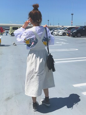 「K.T KIYOKO TAKASE（キヨコタカセ）のアイテム（バッグ）」を使った、yuna さん（レディース・156cm）の夏コーディネート