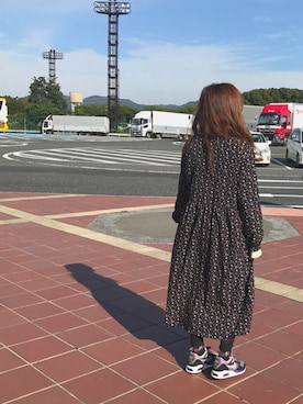 「ミックススタイル」｜「アイテム（シャツワンピース）」を使った、yuna さん（レディース・156cm）の秋コーディネート