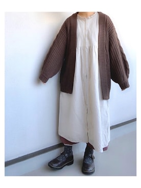 「だぼだぼ」｜「アイテム（ワンピース/ドレス）」を使った、Israndonさん（レディース・155cm）の冬コーディネート