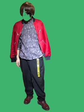 「FR2」｜「アイテム（MA-1）」を使った、いしかわ！さん（メンズ・160cm）の冬コーディネート
