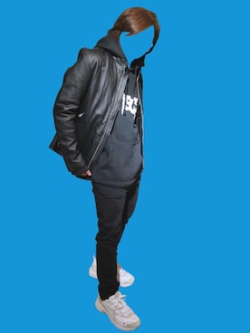 「ユニオンステーション」｜「アイテム（ライダースジャケット）」を使った、いしかわ！さん（メンズ・160cm）の冬コーディネート