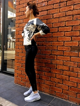 「アクティブ」｜「アイテム（スウェット）」を使った、MIHOさん（レディース・163cm）の春コーディネート