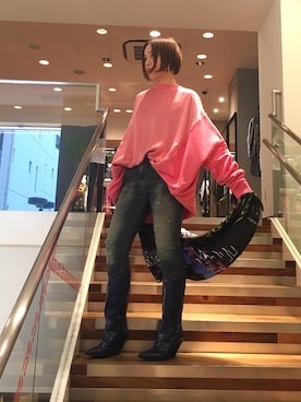 「スエット」｜「アイテム（財布/小物）」を使った、MIHOさん（レディース・163cm）の夏コーディネート