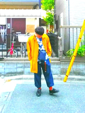 「my beautiful landlet（マイビューティフルランドレット）のアイテム（その他アウター）」を使った、ぐんぐんさん（メンズ・170cm）の春コーディネート