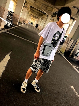 「NIKE(ナイキ)のアイテム(ショルダーバッグ)」を使った、savage monkeyさん(メンズ・174cm)の夏コーディネート