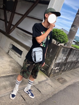 「NIKE(ナイキ)のアイテム(ショルダーバッグ)」を使った、savage monkeyさん(メンズ・174cm)の夏コーディネート