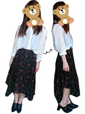 「花柄 スカート」｜nさん（レディース・150cm）の春コーディネート