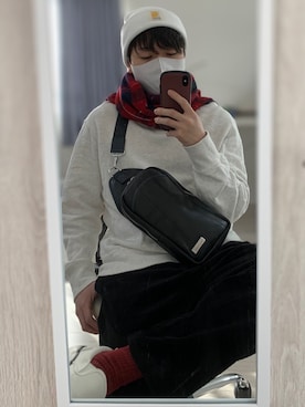 「carhartt」｜「アイテム（スリッポン）」を使った、Kouさん（メンズ・167cm）の冬コーディネート