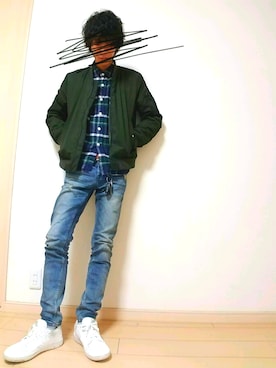 「BAYFLOW」｜「アイテム（ナイロンジャケット）」を使った、ｔａｋｕｙａさん（メンズ・173cm）の冬コーディネート