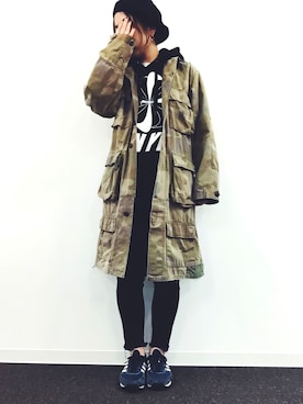 「STADIUM（スタジアム）のアイテム」を使った、MAUさん（レディース・158cm）の春コーディネート