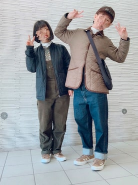 「STUSSY（ステューシー）のアイテム（ブルゾン）」を使った、チャンコマさん（レディース・165cm）の冬コーディネート