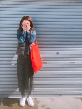 「FRAMeWORK（フレームワーク）のアイテム（デニムジャケット）」を使った、a。さん（レディース・155cm）の冬コーディネート